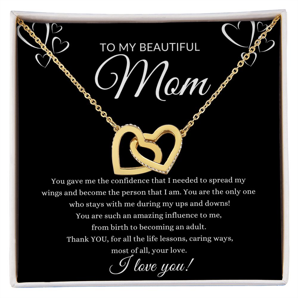 Interlocking Heart Necklace- Mom, Wife