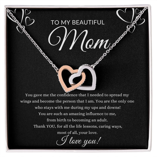 Interlocking Heart Necklace- Mom, Wife